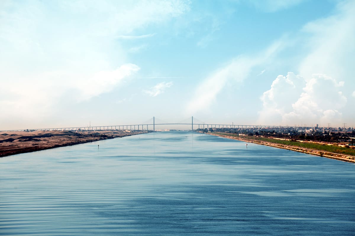 Panoramic view of the Suez Canal