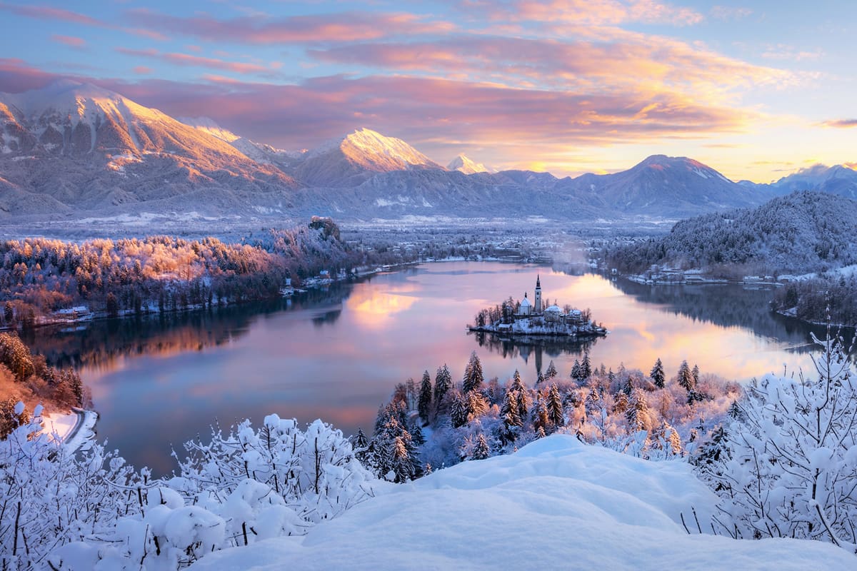 Bled in the wintertime - Slovenia Tourism/Jost Gantar