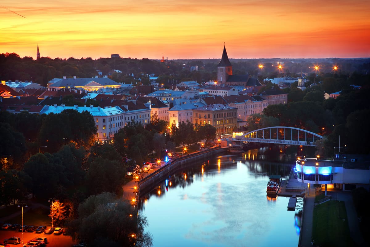 Evening view of Tartu, Estonia