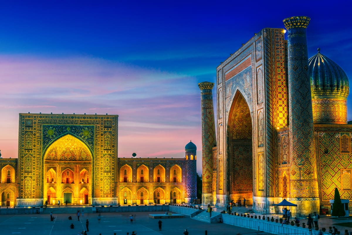 Public square in Samarkand, Uzbekistan