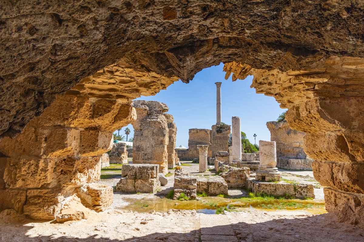 Roman ruins of the baths of Antoninus of Cathage, Tunisia