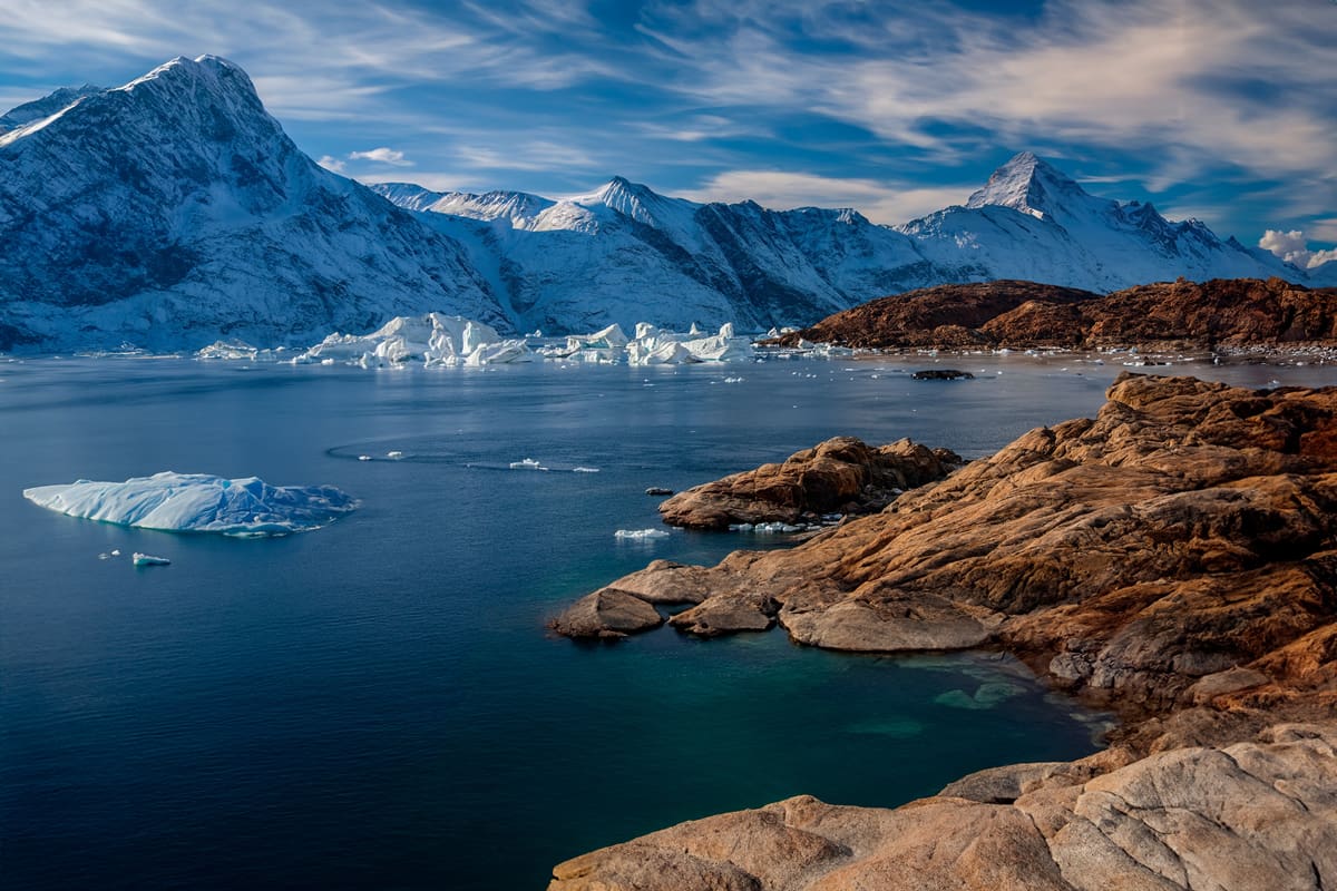 Northwest Fjord in Scoresbysund in eastern Greenland