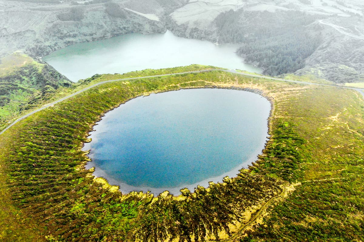 Flores Island volcano crater, Azores