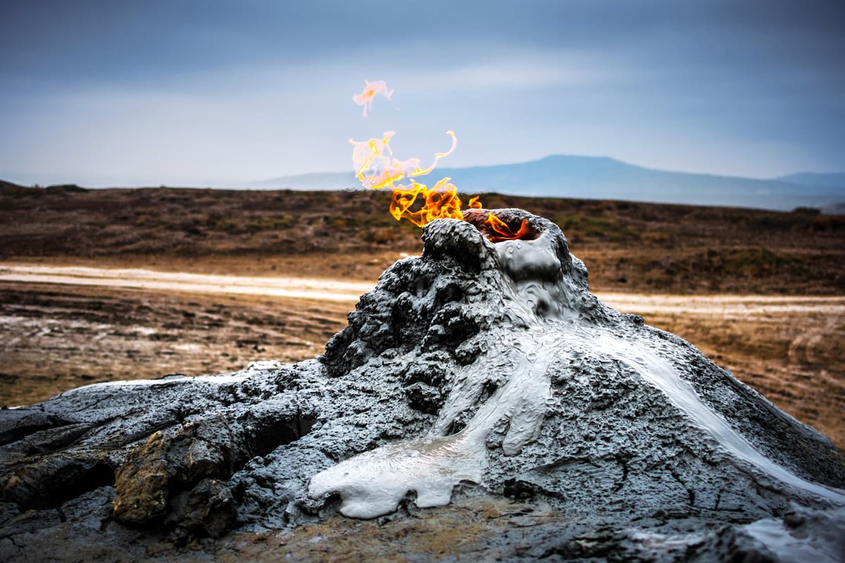 Mud volcanoes in Gobustan, Azerbaijan