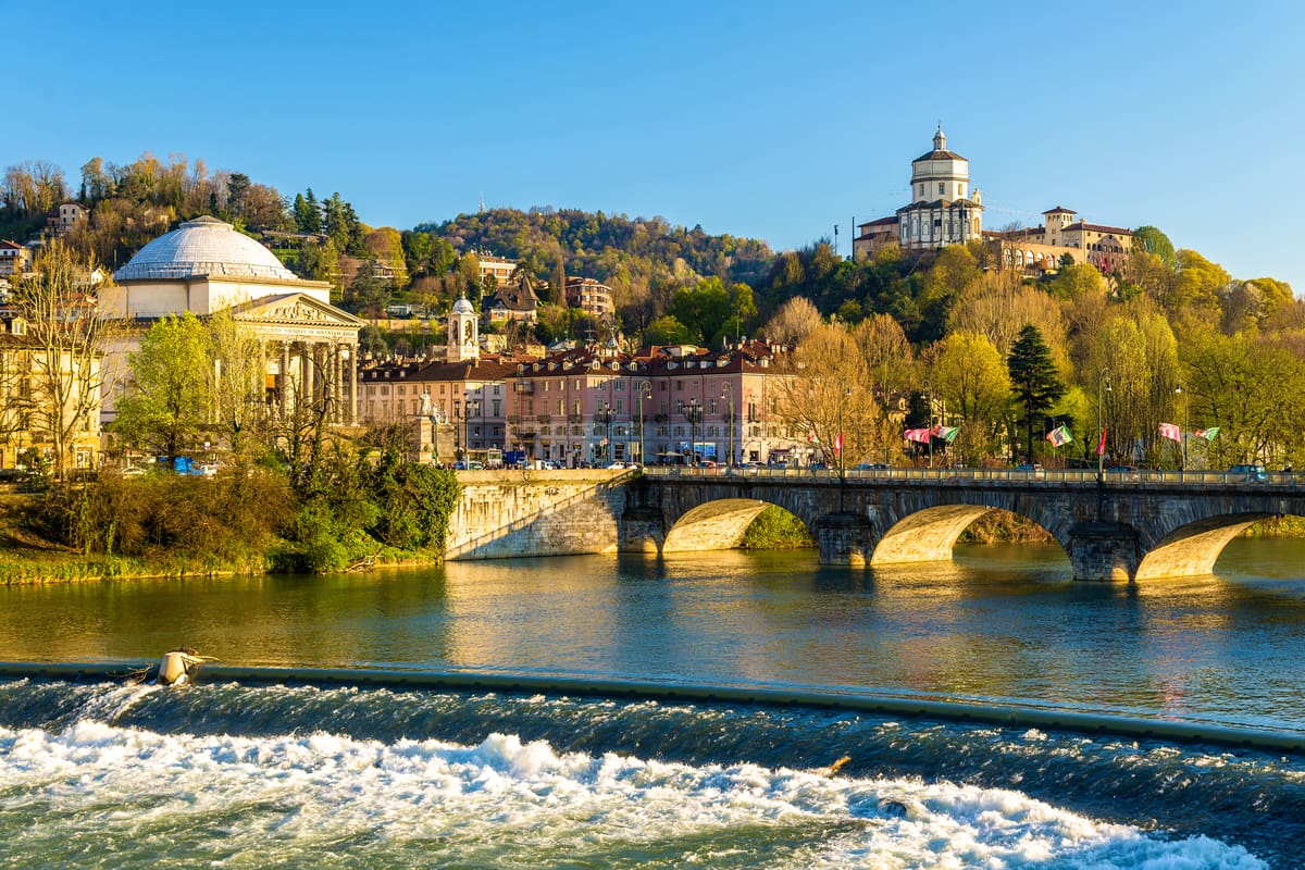 Turin view over the Po River, Italy