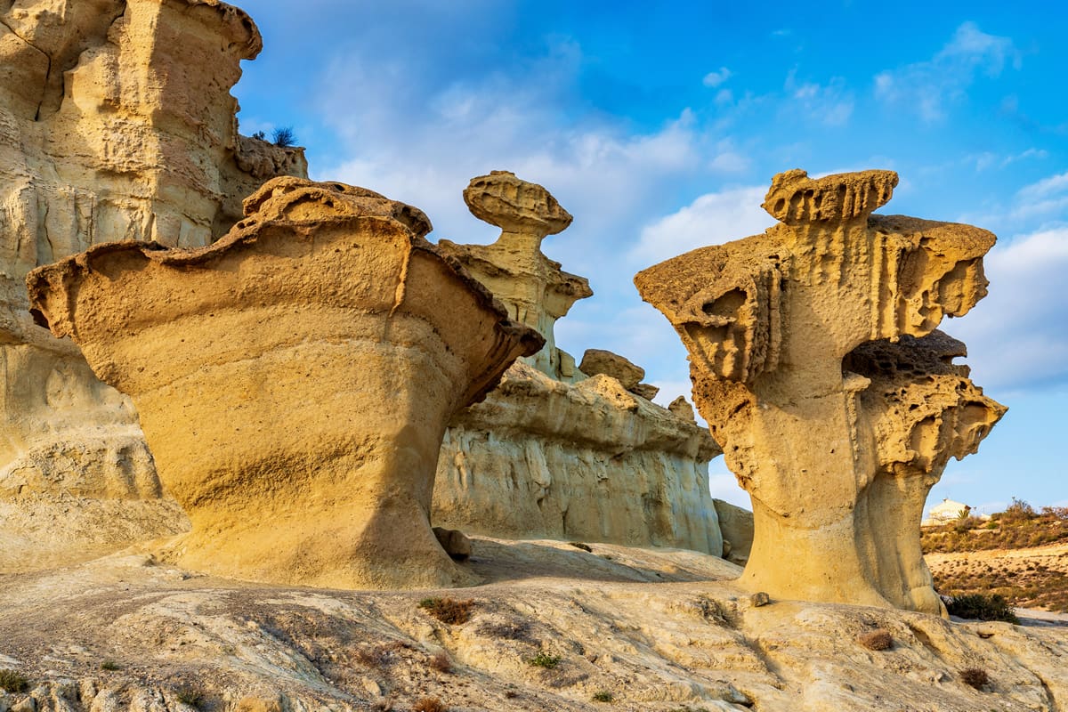 Bolnuevo’s mushroom-shaped rock formations