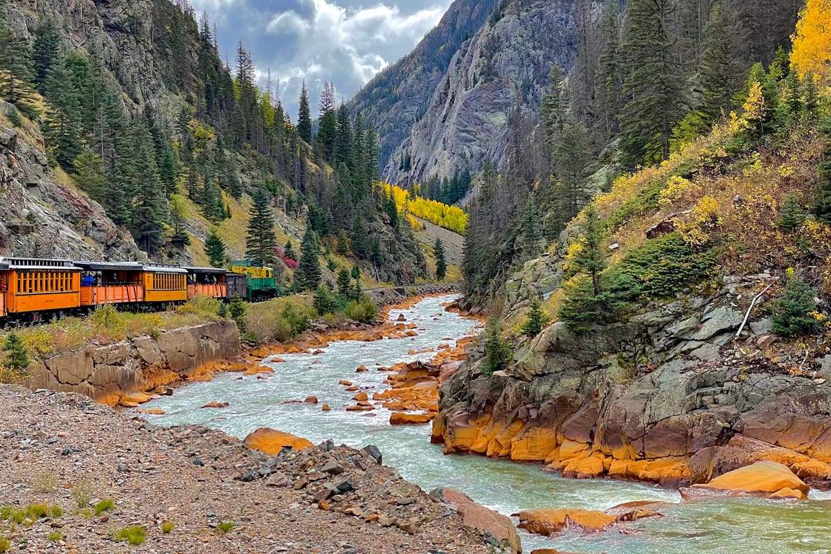 Narrow gauge railroad between Durango and Silverton, Colorado