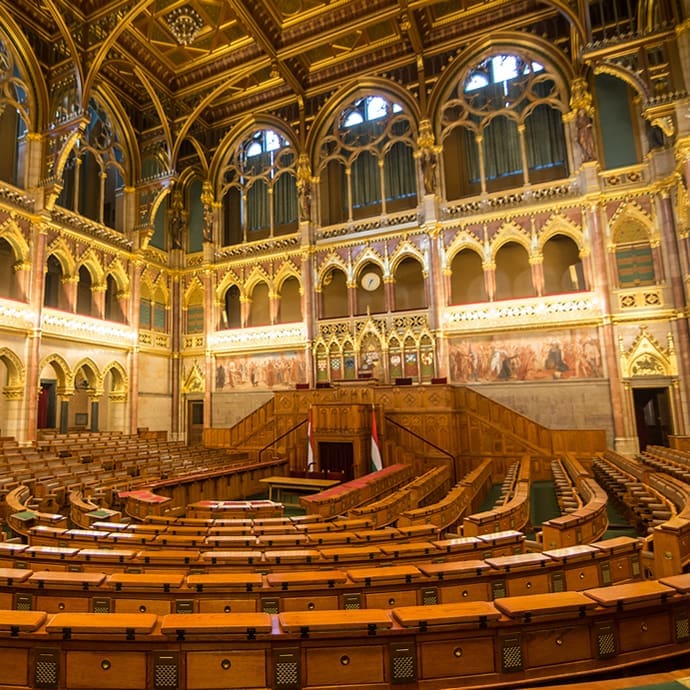 Inside Budapest's Parliament building