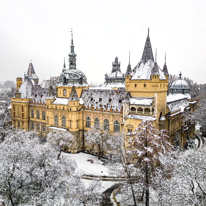 Snowy Vajdahunyad Castle, Budapest - Visit Hungary